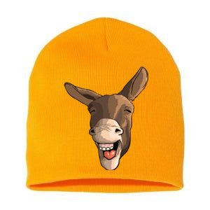 Funny Donkey Art For Donkey Lover Farm Animal Short Acrylic Beanie