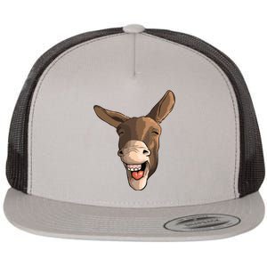 Funny Donkey Art For Donkey Lover Farm Animal Flat Bill Trucker Hat