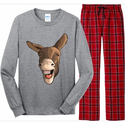 Funny Donkey Art For Donkey Lover Farm Animal Long Sleeve Pajama Set