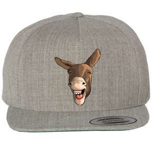 Funny Donkey Art For Donkey Lover Farm Animal Wool Snapback Cap