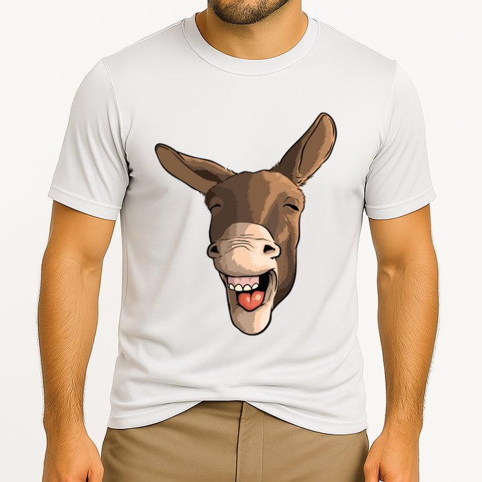 Funny Donkey Art For Donkey Lover Farm Animal Cooling Performance Crew T-Shirt