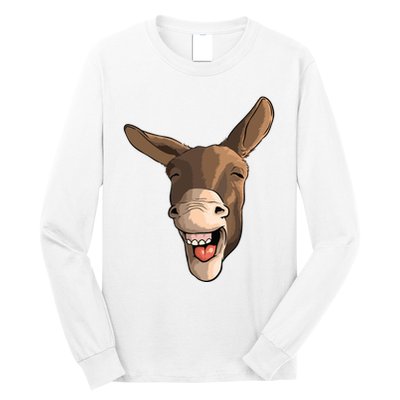 Funny Donkey Art For Donkey Lover Farm Animal Long Sleeve Shirt