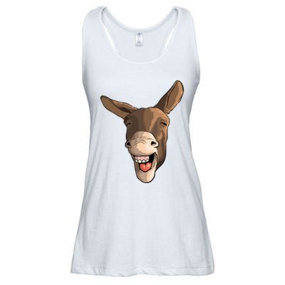 Funny Donkey Art For Donkey Lover Farm Animal Ladies Essential Flowy Tank