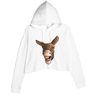 Funny Donkey Art For Donkey Lover Farm Animal Crop Fleece Hoodie