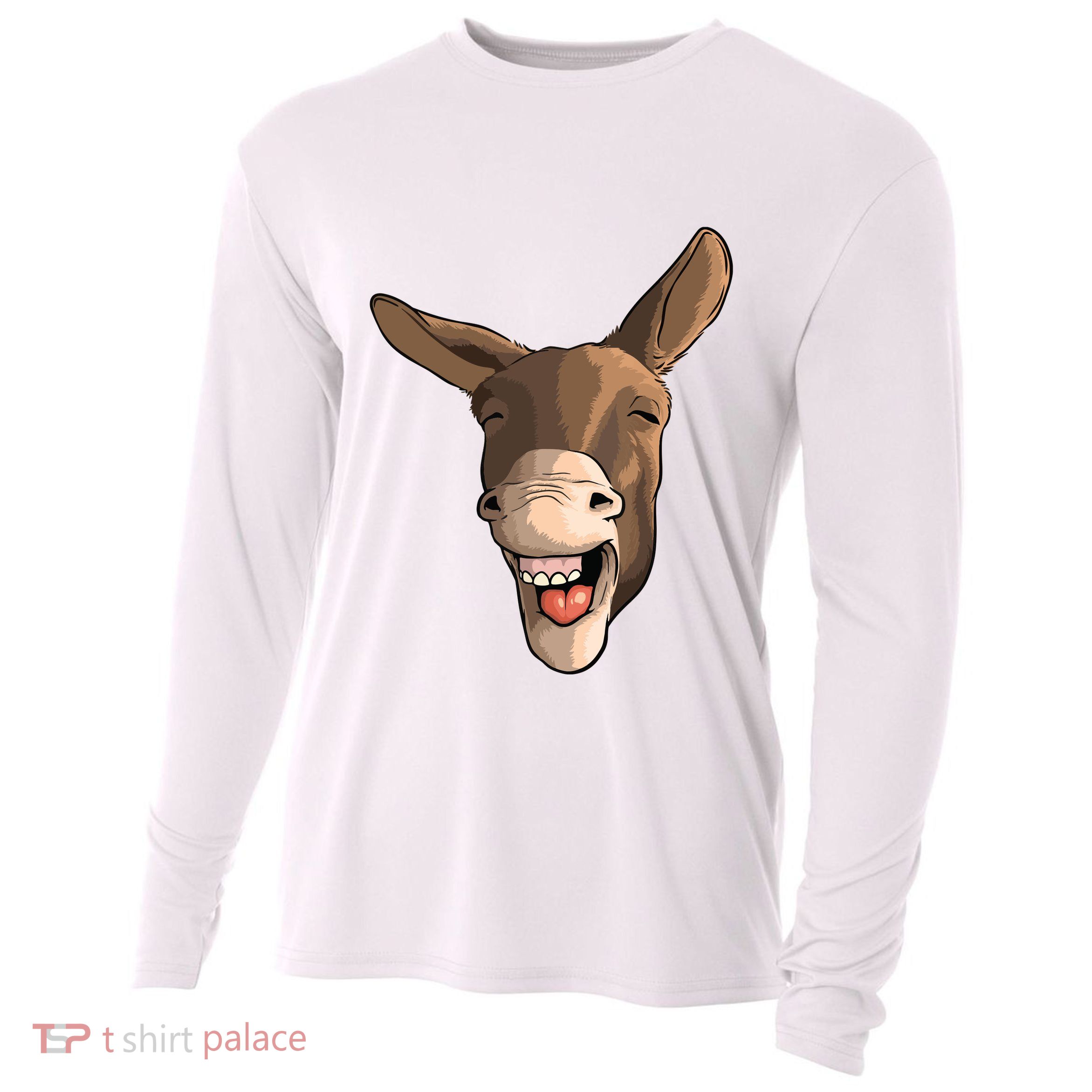 Funny Donkey Art For Donkey Lover Farm Animal Cooling Performance Long Sleeve Crew