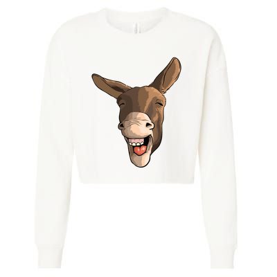 Funny Donkey Art For Donkey Lover Farm Animal Cropped Pullover Crew