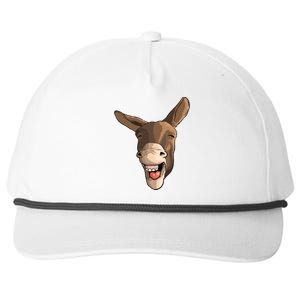 Funny Donkey Art For Donkey Lover Farm Animal Snapback Five-Panel Rope Hat