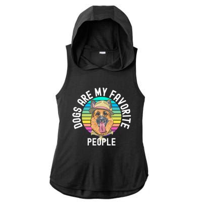 Funny Dogs Are My Favorite People Gift Ladies PosiCharge Tri-Blend Wicking Draft Hoodie Tank