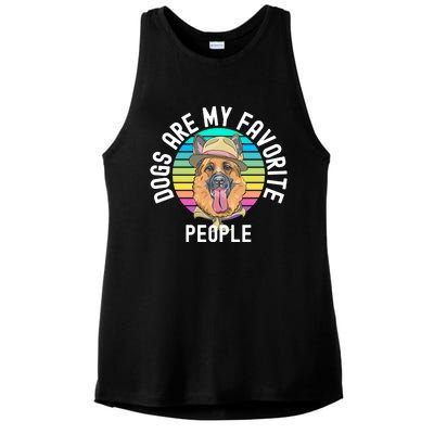 Funny Dogs Are My Favorite People Gift Ladies PosiCharge Tri-Blend Wicking Tank