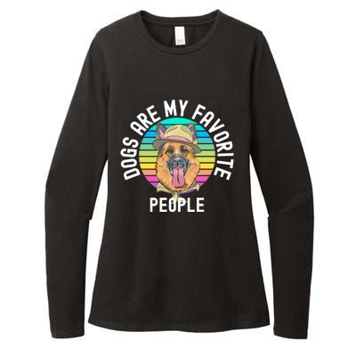 Funny Dogs Are My Favorite People Gift Womens CVC Long Sleeve Shirt