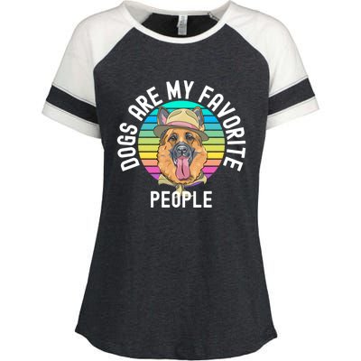 Funny Dogs Are My Favorite People Gift Enza Ladies Jersey Colorblock Tee