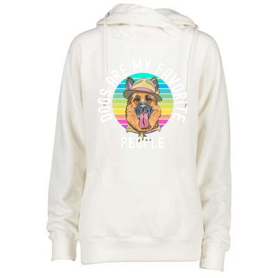 Funny Dogs Are My Favorite People Gift Womens Funnel Neck Pullover Hood