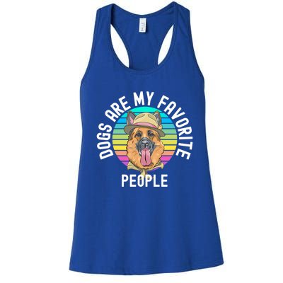 Funny Dogs Are My Favorite People Gift Women's Racerback Tank