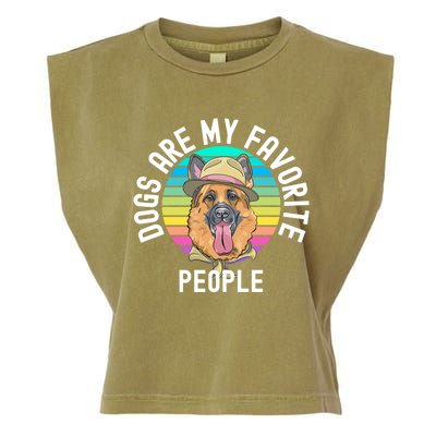 Funny Dogs Are My Favorite People Gift Garment-Dyed Women's Muscle Tee