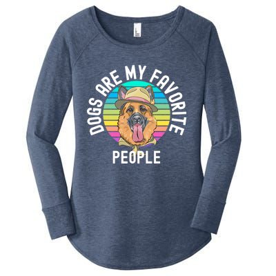 Funny Dogs Are My Favorite People Gift Women's Perfect Tri Tunic Long Sleeve Shirt