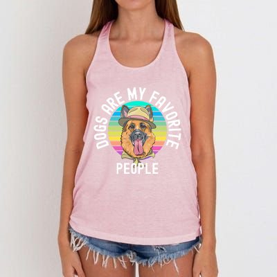 Funny Dogs Are My Favorite People Gift Women's Knotted Racerback Tank