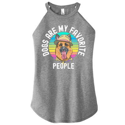 Funny Dogs Are My Favorite People Gift Women's Perfect Tri Rocker Tank