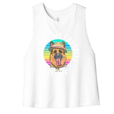 Funny Dogs Are My Favorite People Gift Women's Racerback Cropped Tank