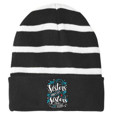 Funny Diabetes Awareness T1D Striped Beanie with Solid Band