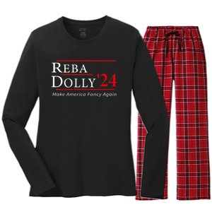 Funny Dolly And Reba 2024 Design Women's Long Sleeve Flannel Pajama Set 