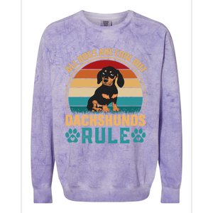 Funny Dachsh All Dogs Are Cool Dachshunds Rule Colorblast Crewneck Sweatshirt