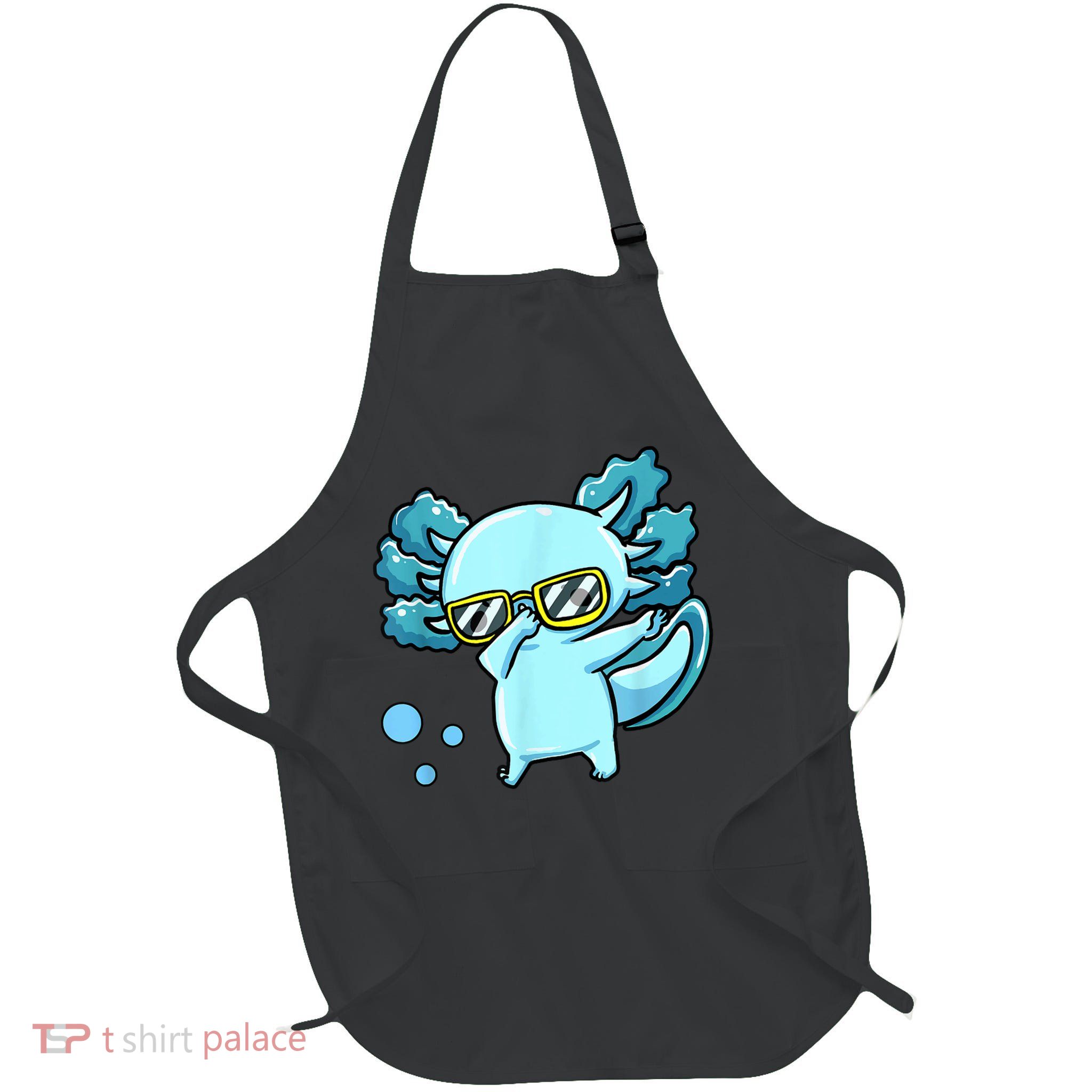 Funny Dabbing Axolotl Full-Length Apron With Pockets
