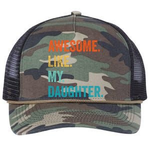 Funny Dad Awesome Like My Daughter Fathers Day Family Humor Retro Rope Trucker Hat Cap