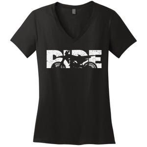 Funny Dirt Bike Motocross Motocross Dirt Bike Women's V-Neck T-Shirt