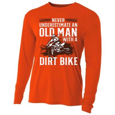 Funny Dirt Bike Art For Dirtbike Lover Men Grandpa Motorbike Cooling Performance Long Sleeve Crew