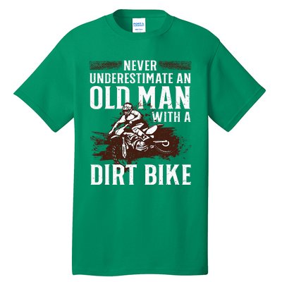 Funny Dirt Bike Art For Dirtbike Lover Men Grandpa Motorbike Tall T-Shirt