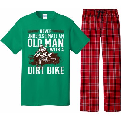 Funny Dirt Bike Art For Dirtbike Lover Men Grandpa Motorbike Pajama Set