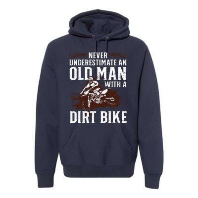 Funny Dirt Bike Art For Dirtbike Lover Men Grandpa Motorbike Premium Hoodie