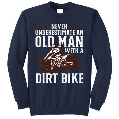 Funny Dirt Bike Art For Dirtbike Lover Men Grandpa Motorbike Tall Sweatshirt