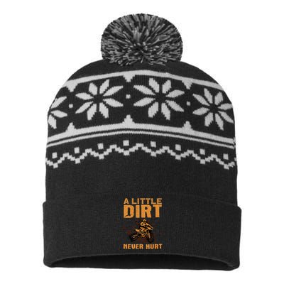 Funny Dirt Bike For Men Women Kids Motocross Dirtbike Lover USA-Made Snowflake Beanie