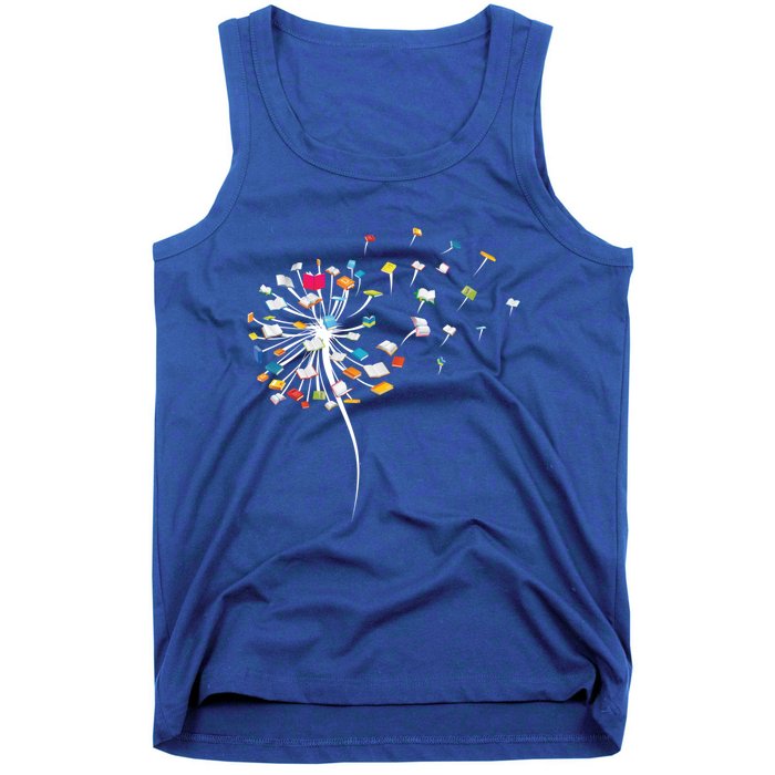 Funny Dandelion Books Gift For Reading Lover Gift Tank Top