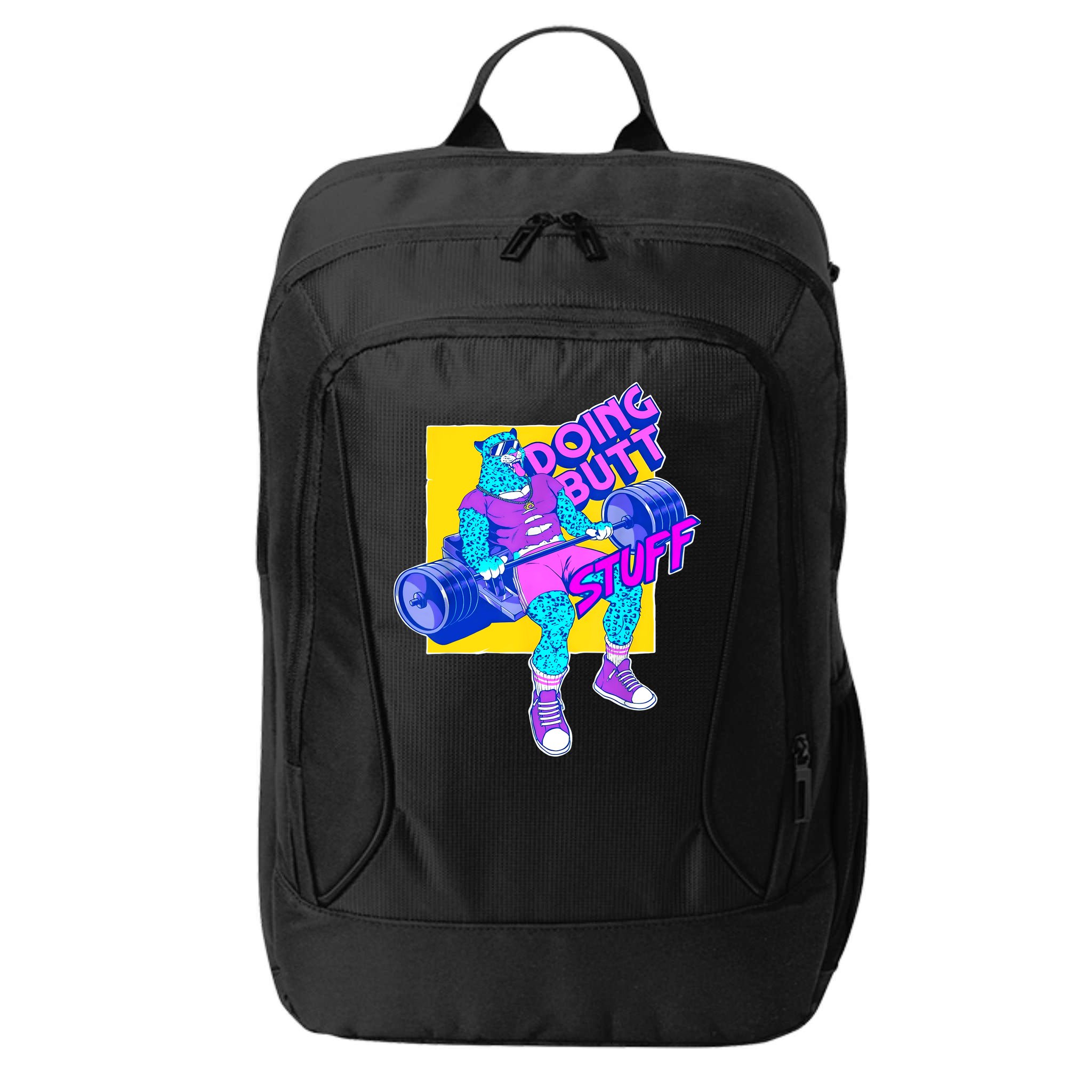 Funny Doing Butt Stuff Workout Bodybuilding Fitness Gym City Backpack