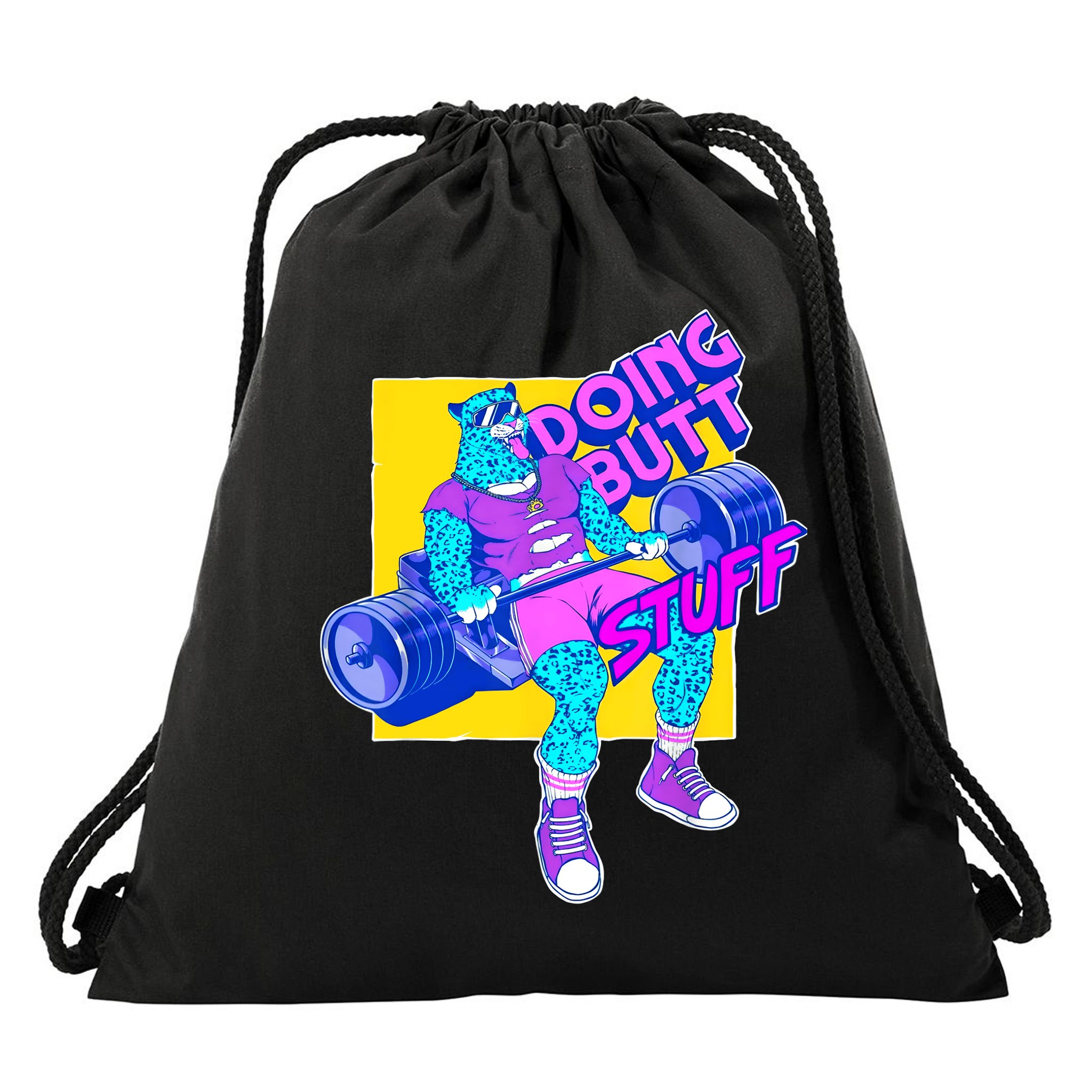 Funny Doing Butt Stuff Workout Bodybuilding Fitness Gym Drawstring Bag
