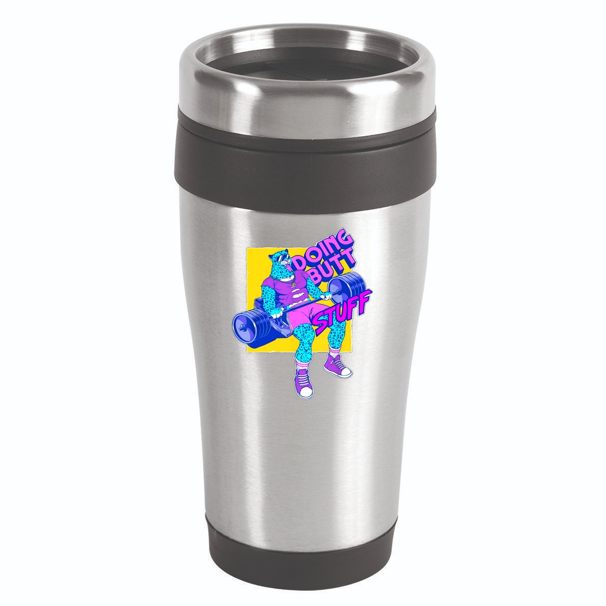 Funny Doing Butt Stuff Workout Bodybuilding Fitness Gym 16oz Travel Tumbler