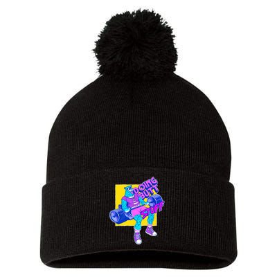 Funny Doing Butt Stuff Workout Bodybuilding Fitness Gym Pom Pom 12in Knit Beanie