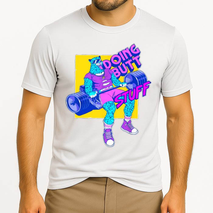 Funny Doing Butt Stuff Workout Bodybuilding Fitness Gym Cooling Performance Crew T-Shirt
