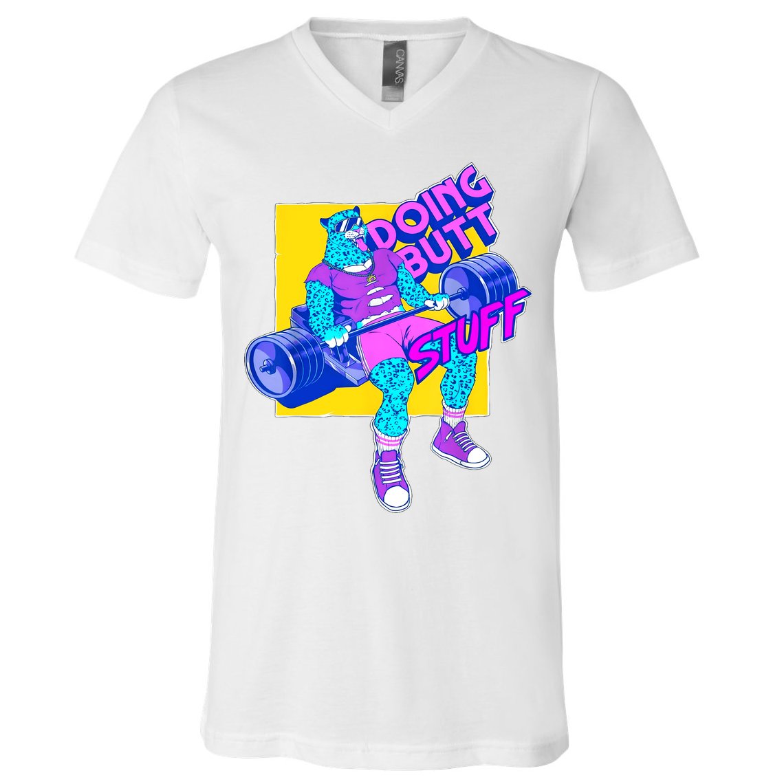 Funny Doing Butt Stuff Workout Bodybuilding Fitness Gym V-Neck T-Shirt