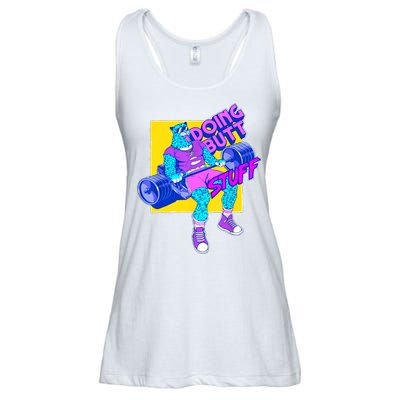 Funny Doing Butt Stuff Workout Bodybuilding Fitness Gym Ladies Essential Flowy Tank