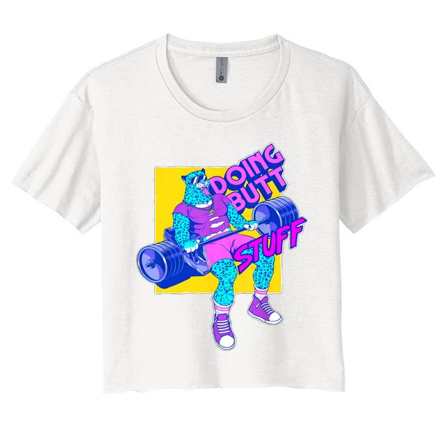 Funny Doing Butt Stuff Workout Bodybuilding Fitness Gym Crop Top