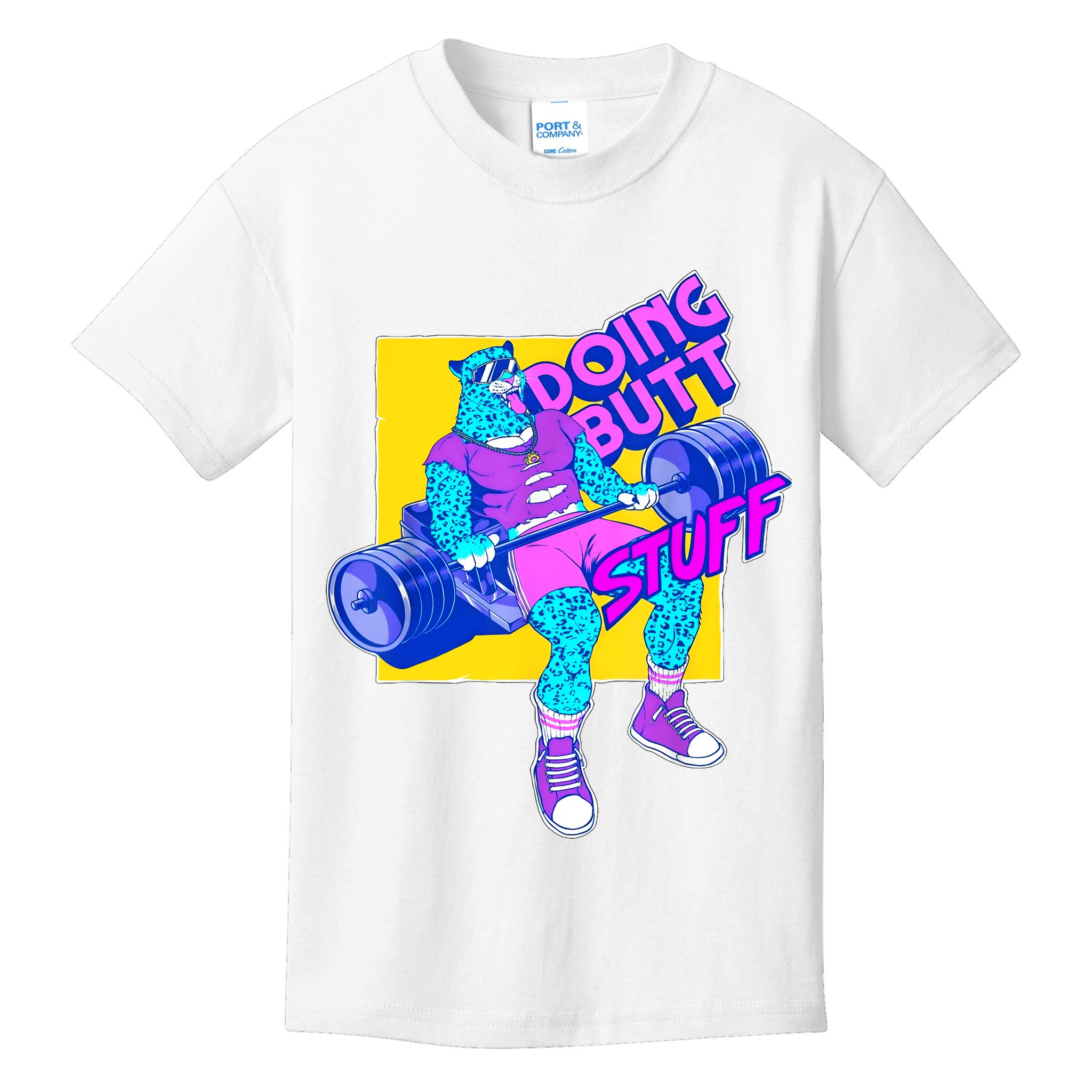 Funny Doing Butt Stuff Workout Bodybuilding Fitness Gym Kids T-Shirt