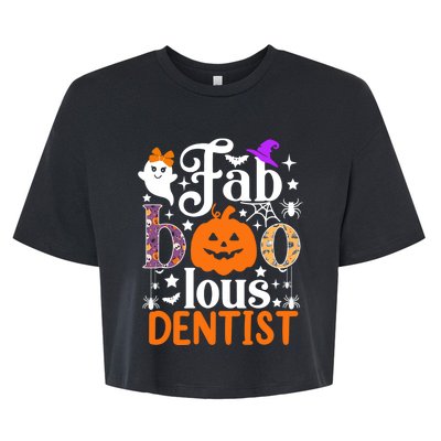 Faboolous Dentisgift Boo Dental Hygienist Halloween Cool Gift Bella+Canvas Jersey Crop Tee