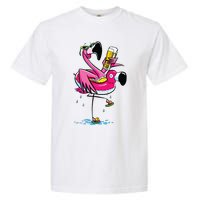 Flamingo Drinking Beer Summer T Funny Beer Lover Gift Garment-Dyed Heavyweight T-Shirt