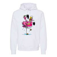 Flamingo Drinking Beer Summer T Funny Beer Lover Gift Premium Hoodie