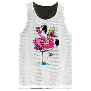 Flamingo Drinking Beer Summer T Funny Beer Lover Gift Mesh Reversible Basketball Jersey Tank