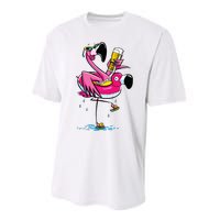 Flamingo Drinking Beer Summer T Funny Beer Lover Gift Performance Sprint T-Shirt