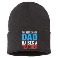 Father's Day Best Dad Raises A Teacher Essential Gift Sustainable Knit Beanie